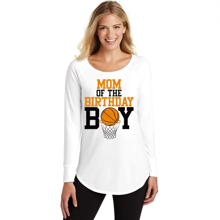 Mom Of The Birthday Boy Basketball Family Birthday Women's Perfect Tri Tunic Long Sleeve Shirt