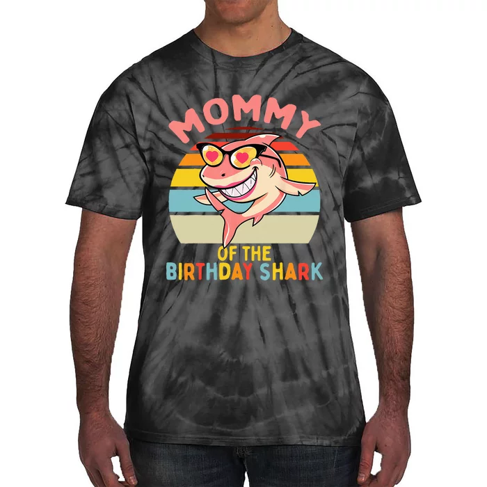 Mommy Of The Shark Birthday Mom Matching Family Tie-Dye T-Shirt