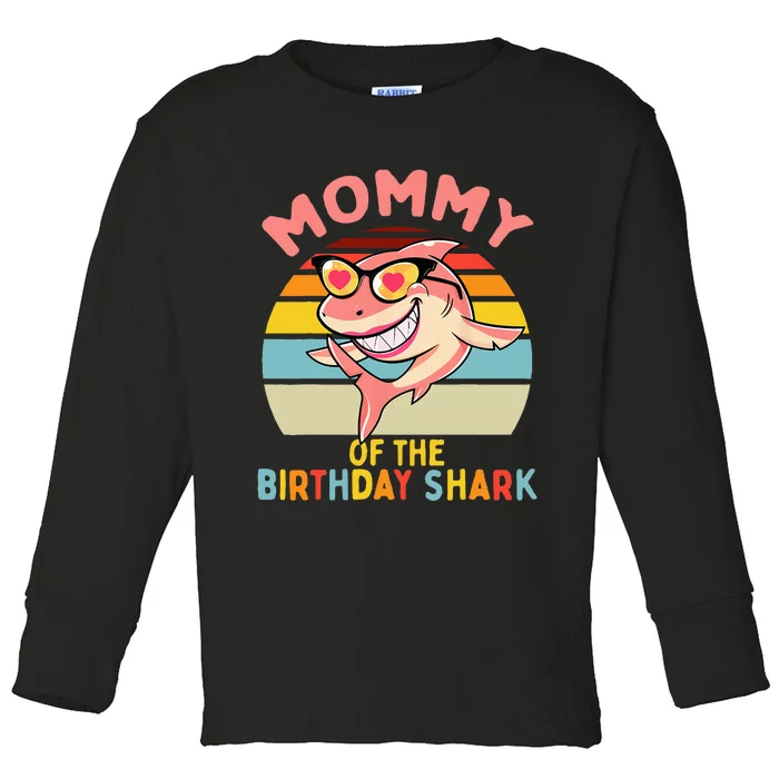 Mommy Of The Shark Birthday Mom Matching Family Toddler Long Sleeve Shirt