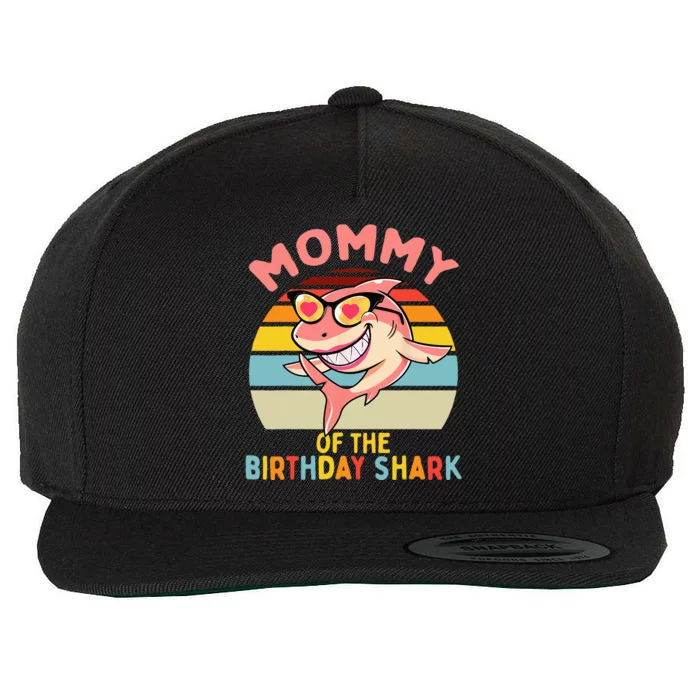 Mommy Of The Shark Birthday Mom Matching Family Wool Snapback Cap