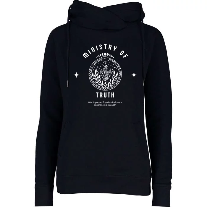 Ministry Of Truth Disinformation Board Womens Funnel Neck Pullover Hood