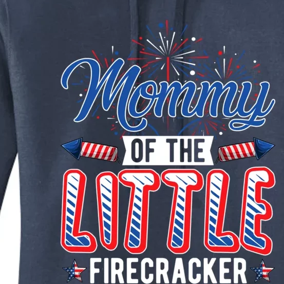 Mommy Of The Little Firecracker Patriotic Pregnancy July 4th Cool Gift Women's Pullover Hoodie