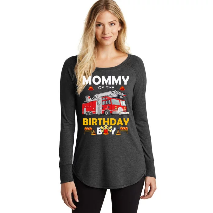 Mommy Of The Birthday Fire Truck Firefighter Party Mom Women's Perfect Tri Tunic Long Sleeve Shirt