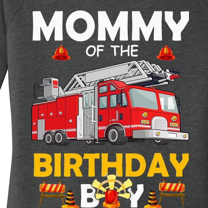 Mommy Of The Birthday Fire Truck Firefighter Party Mom Women's Perfect Tri Tunic Long Sleeve Shirt