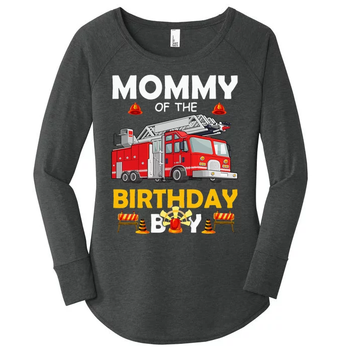 Mommy Of The Birthday Fire Truck Firefighter Party Mom Women's Perfect Tri Tunic Long Sleeve Shirt