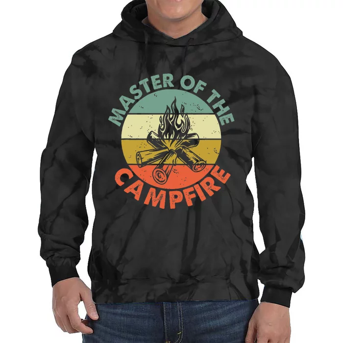 Master Of The Campfire Dad Camping Tie Dye Hoodie