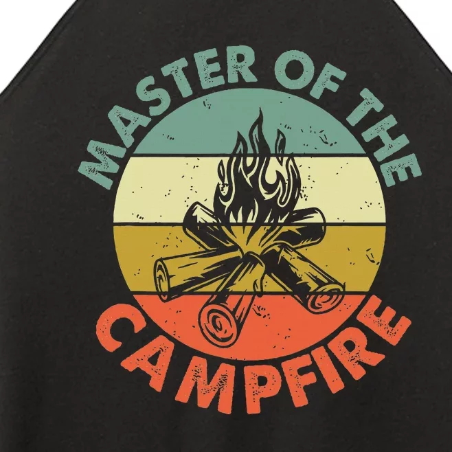 Master Of The Campfire Dad Camping Women’s Perfect Tri Rocker Tank