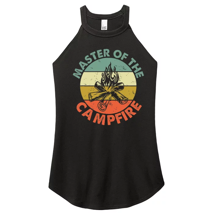 Master Of The Campfire Dad Camping Women’s Perfect Tri Rocker Tank