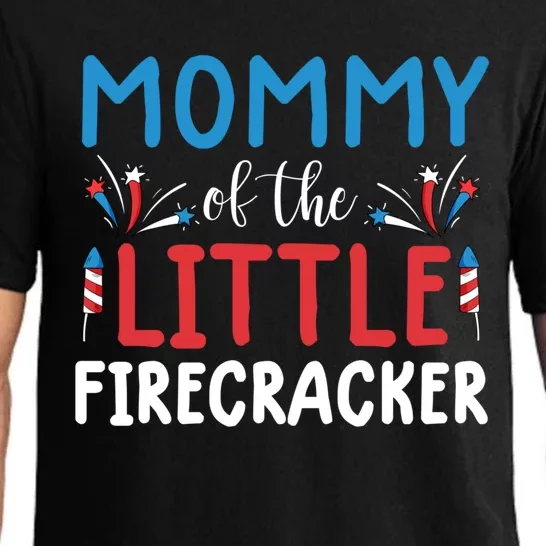 Mommy Of The Little Firecracker Gift Funny 4th Of July Tee Funny Gift Pajama Set