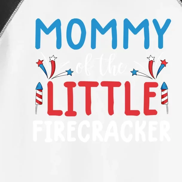 Mommy Of The Little Firecracker Gift Funny 4th Of July Tee Funny Gift Toddler Fine Jersey T-Shirt