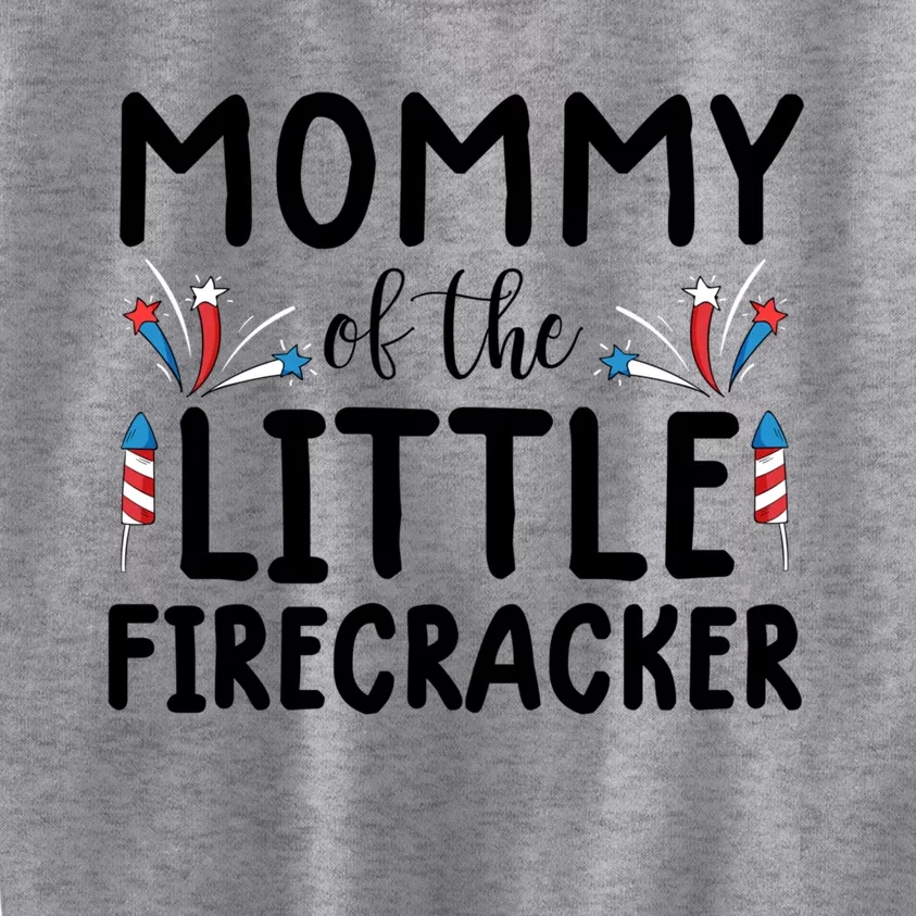 Mommy Of The Little Firecracker Gift Funny 4th Of July Tee Gift Kids Sweatshirt