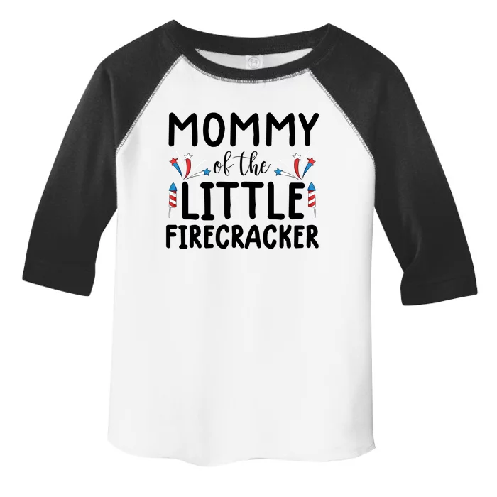 Mommy Of The Little Firecracker Gift Funny 4th Of July Tee Gift Toddler Fine Jersey T-Shirt