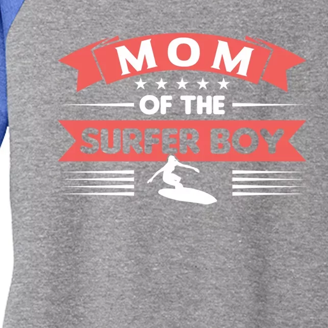 Mom Of The Surfer Surfing Beach Surfer Great Gift Women's Tri-Blend 3/4-Sleeve Raglan Shirt