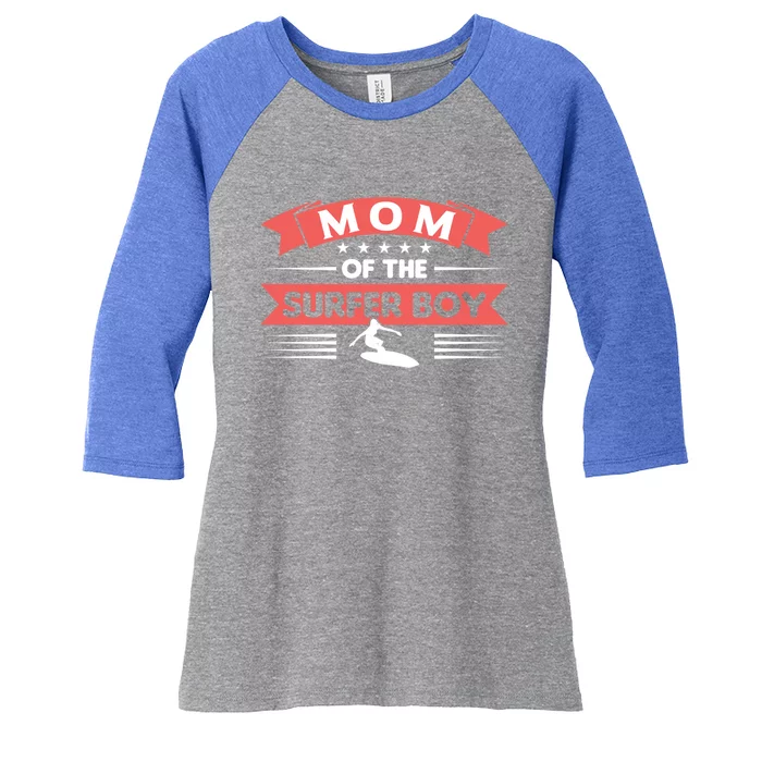 Mom Of The Surfer Surfing Beach Surfer Great Gift Women's Tri-Blend 3/4-Sleeve Raglan Shirt