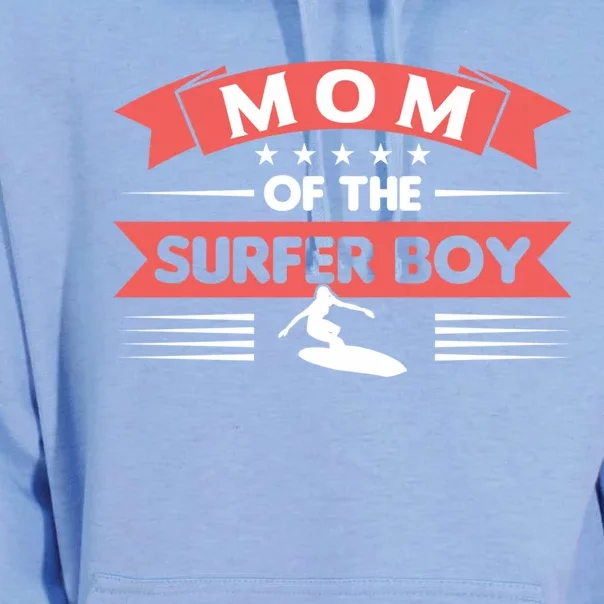 Mom Of The Surfer Surfing Beach Surfer Great Gift Unisex Surf Hoodie