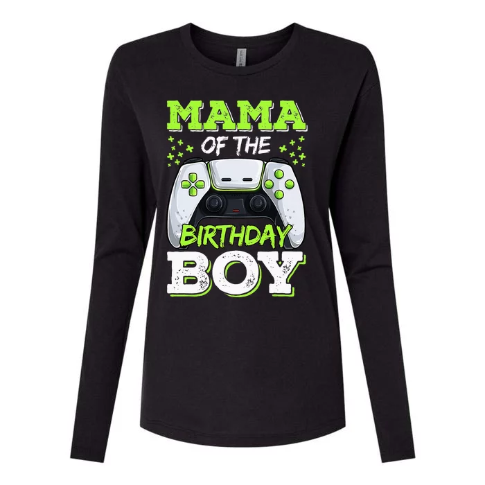 Mama Of The Birthday  Gamer Family Matching Womens Cotton Relaxed Long Sleeve T-Shirt