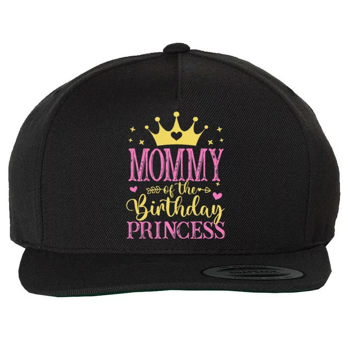 Mommy Of The Birthday Princess Family Celebration Wool Snapback Cap