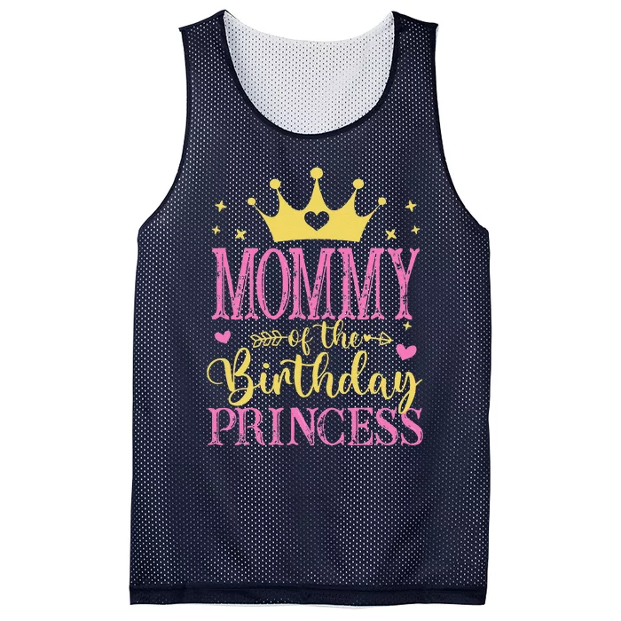 Mommy Of The Birthday Princess Family Celebration Mesh Reversible Basketball Jersey Tank