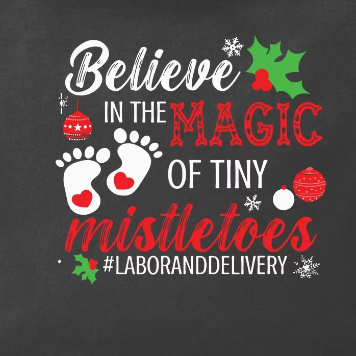 Magic Of Tiny Mistletoes Labor And Delivery Christmas Zip Tote Bag