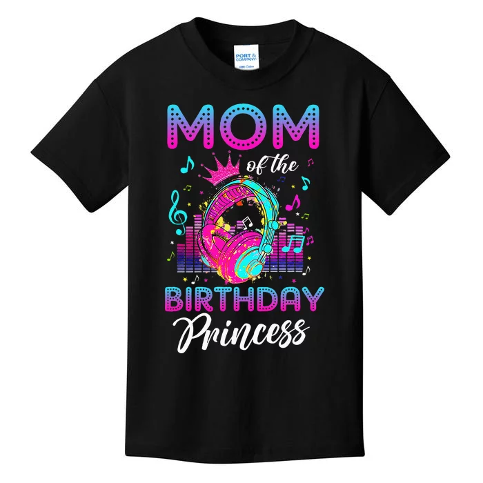 Mom Of The Birthday Princess Rockstars Theme Music Party Kids T-Shirt