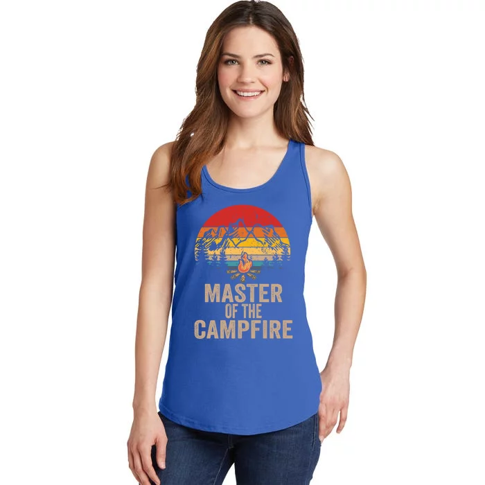 Master Of The Campfire Vintage Funny Camping Outdoor Funny Gift Ladies Essential Tank