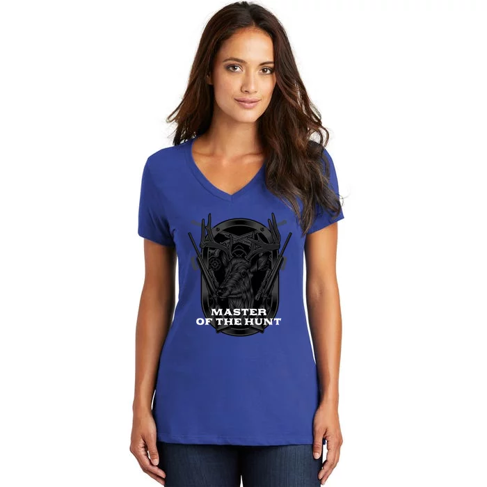 Master Of The Hunt Wildlife Hunting Outdoor Hunter Hobby Cute Gift Women's V-Neck T-Shirt