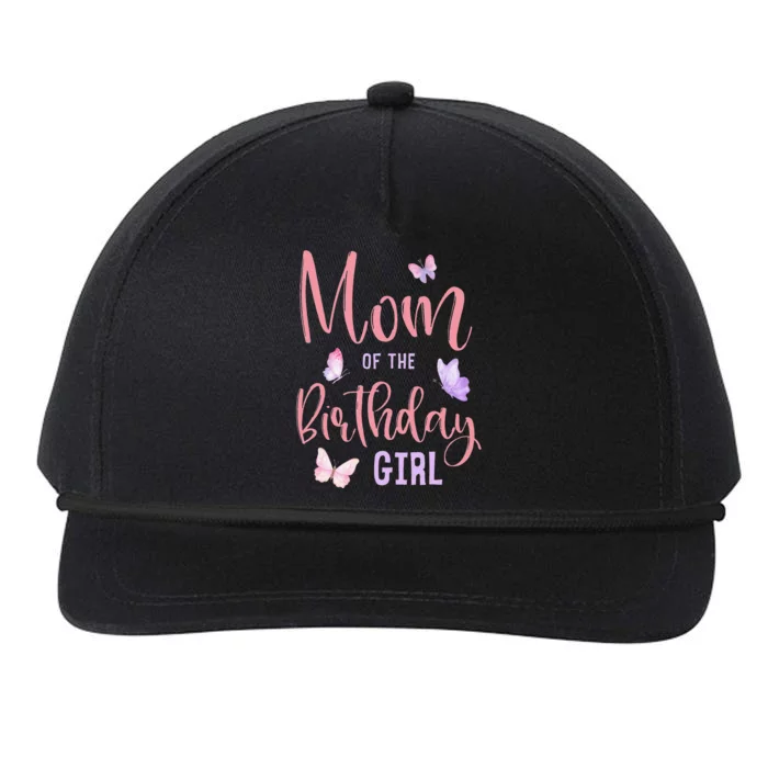 Mom of The Birthday Butterfly Party Matching Family Snapback Five-Panel Rope Hat