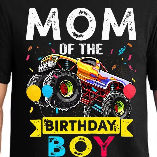 Mom Of The Birthday Boy Monster Truck Birthday Novelty Gift Pajama Set