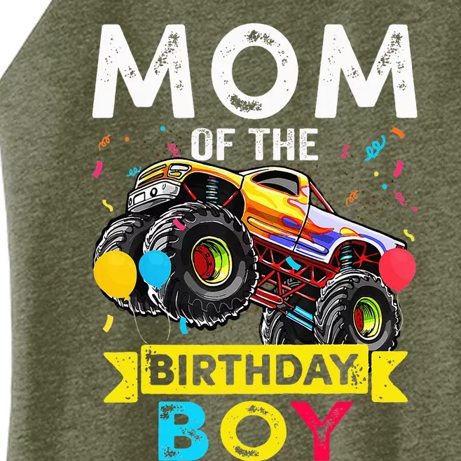 Mom Of The Birthday Boy Monster Truck Birthday Novelty Gift Women’s Perfect Tri Rocker Tank