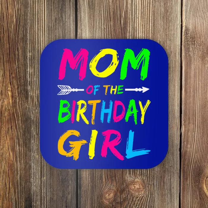 Mom Of The Birthday Glows Retro 80's Party Coaster