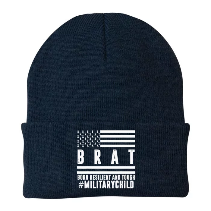 Month Of The Military Child BRAT Born Resilient And Tough Knit Cap Winter Beanie