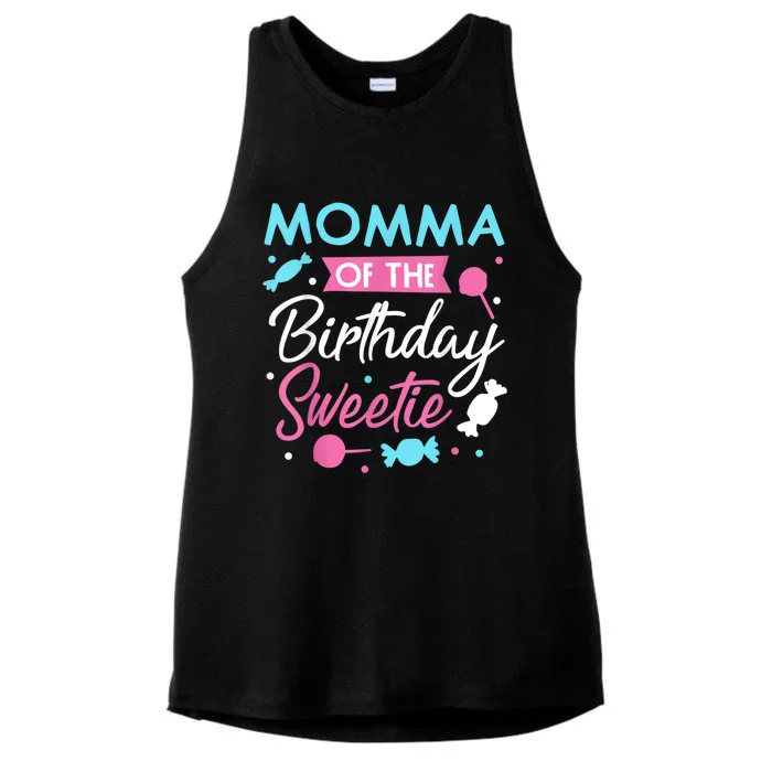 Momma Of The Birthday Sweetie Candy Bday Party Mother Ladies Tri-Blend Wicking Tank