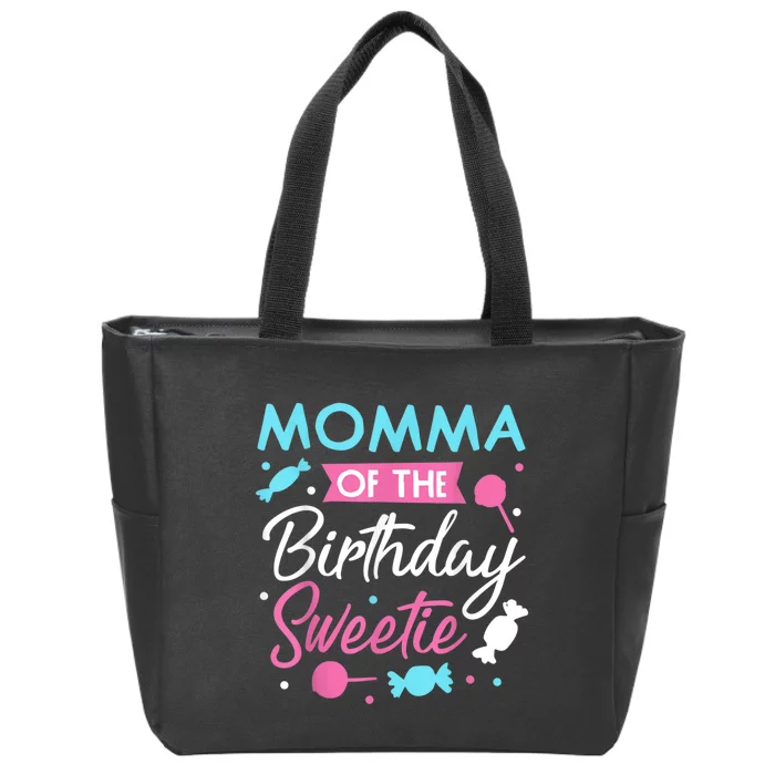 Momma Of The Birthday Sweetie Candy Bday Party Mother Zip Tote Bag