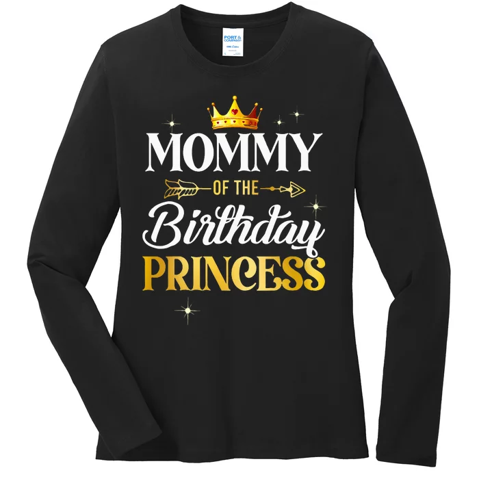 Mommy Of The Birthday Princess Girl Party Matching Family Ladies Long Sleeve Shirt