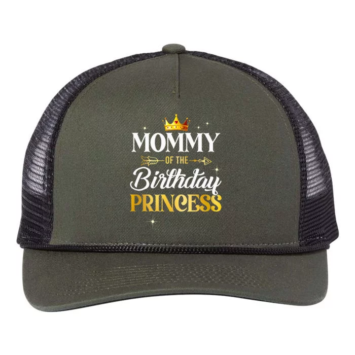 Mommy Of The Birthday Princess Girl Party Matching Family Retro Rope Trucker Hat Cap