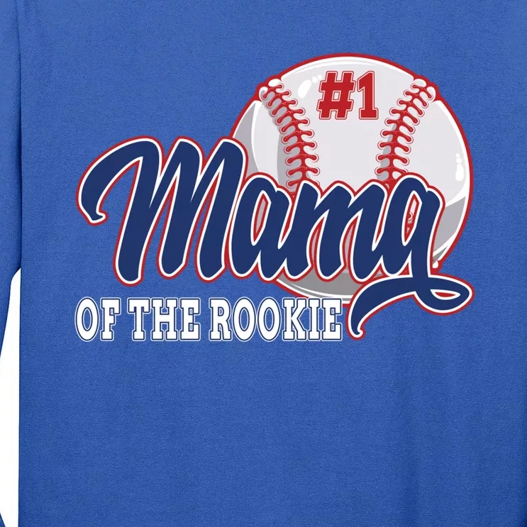 Mama Of The Rookie Baseball 1st Birthday Baseball Theme Great Gift Tall Long Sleeve T-Shirt