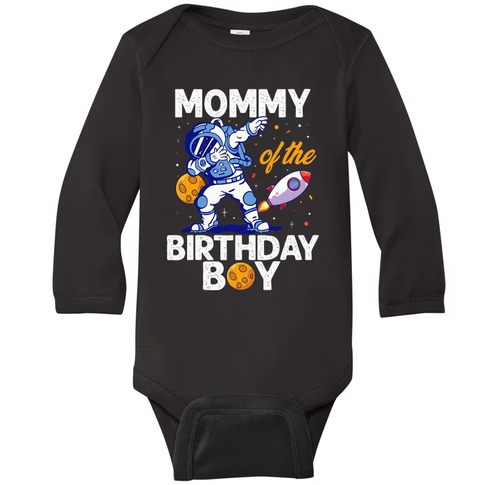 Mommy Of The Birthday Astronaut Space Planet B-day Baby Long Sleeve Bodysuit