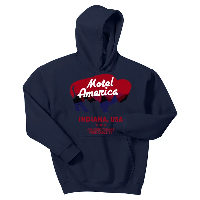 Motel America Indiana, USA Air Conditioning Free Cable TV Kids Hoodie