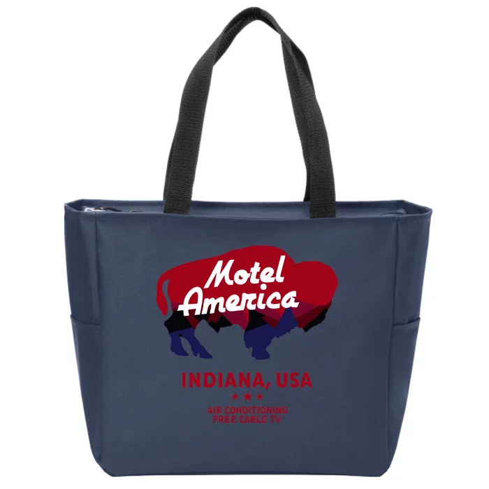 Motel America Indiana, USA Air Conditioning Free Cable TV Zip Tote Bag