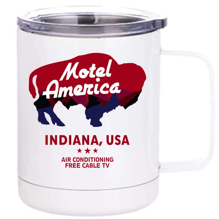 Motel America Indiana, USA Air Conditioning Free Cable TV Front & Back 12oz Stainless Steel Tumbler Cup