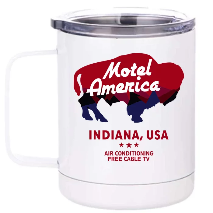 Motel America Indiana, USA Air Conditioning Free Cable TV Front & Back 12oz Stainless Steel Tumbler Cup