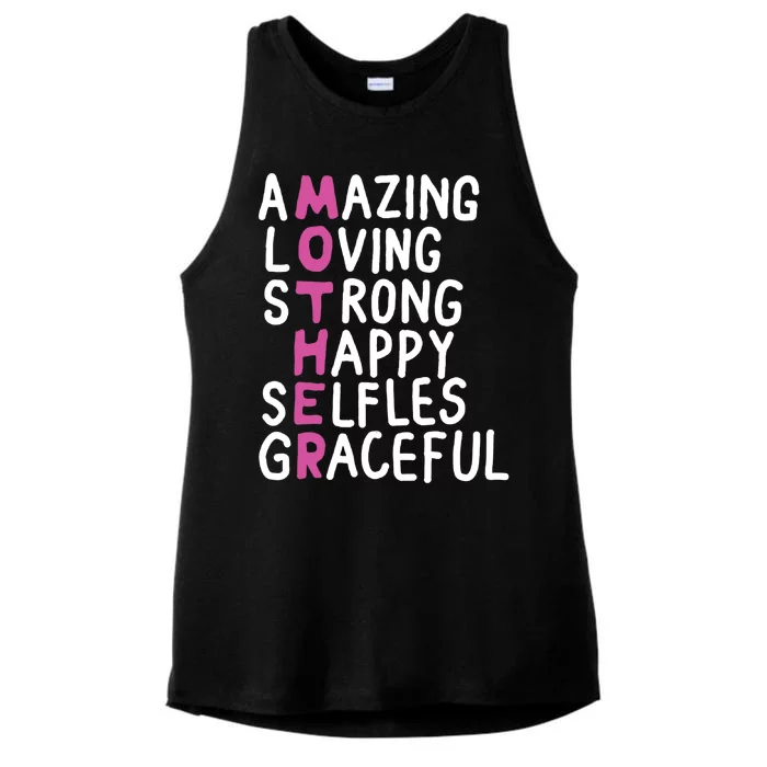 Mother Amazing Loving Strong Ladies Tri-Blend Wicking Tank