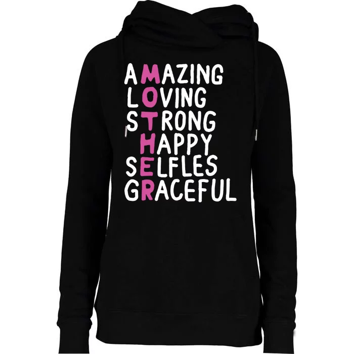 Mother Amazing Loving Strong Womens Funnel Neck Pullover Hood