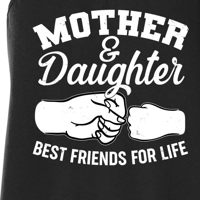 Mother and Daughter Best Friends For Life Fist Bump Women's Racerback Tank