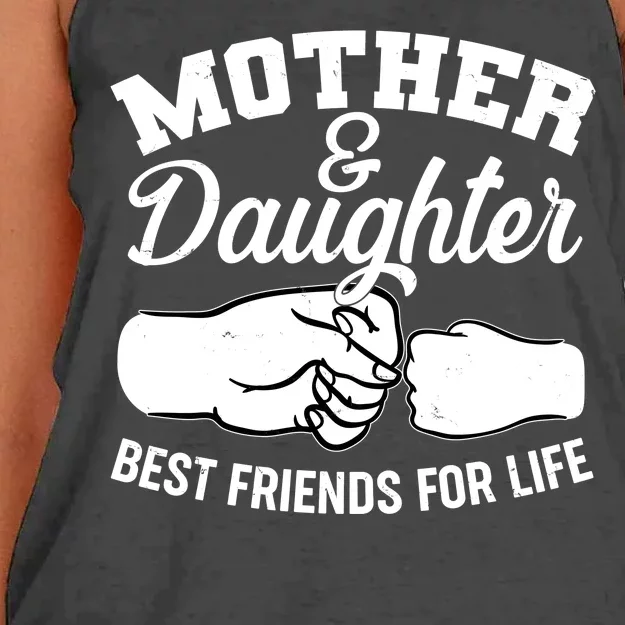 Mother and Daughter Best Friends For Life Fist Bump Women's Knotted Racerback Tank