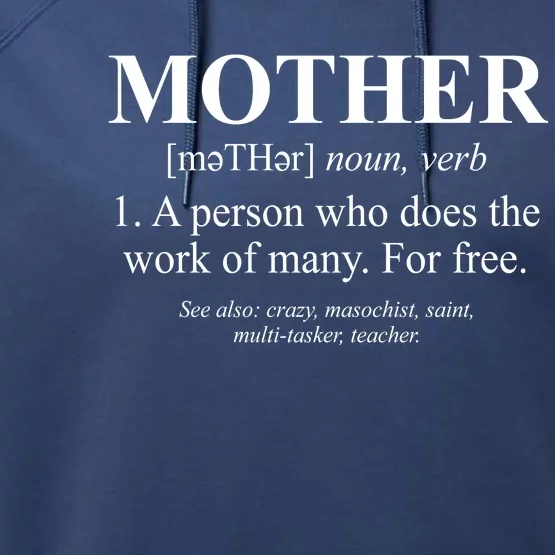 Mother Definition Mother's Day Performance Fleece Hoodie