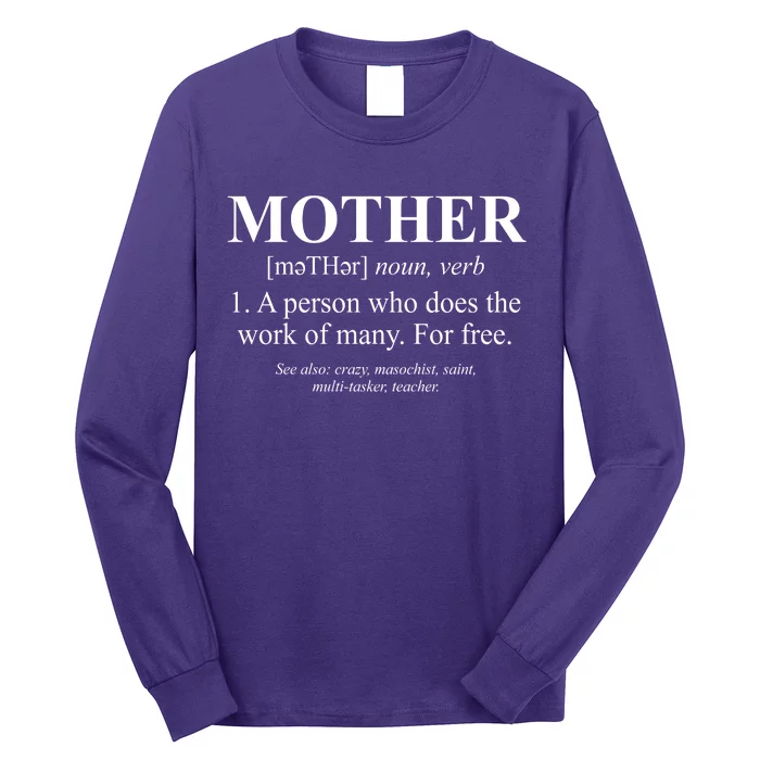 Mother Definition Mother's Day Long Sleeve Shirt