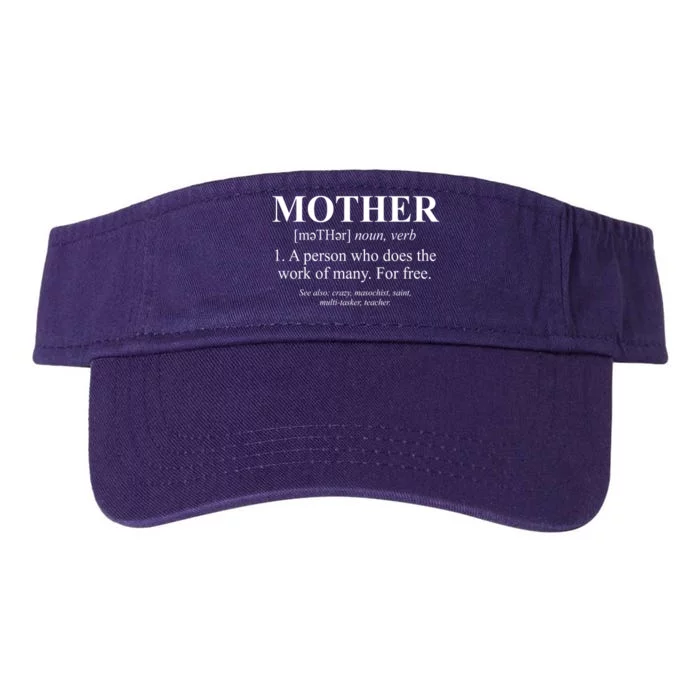 Mother Definition Mother's Day Valucap Bio-Washed Visor