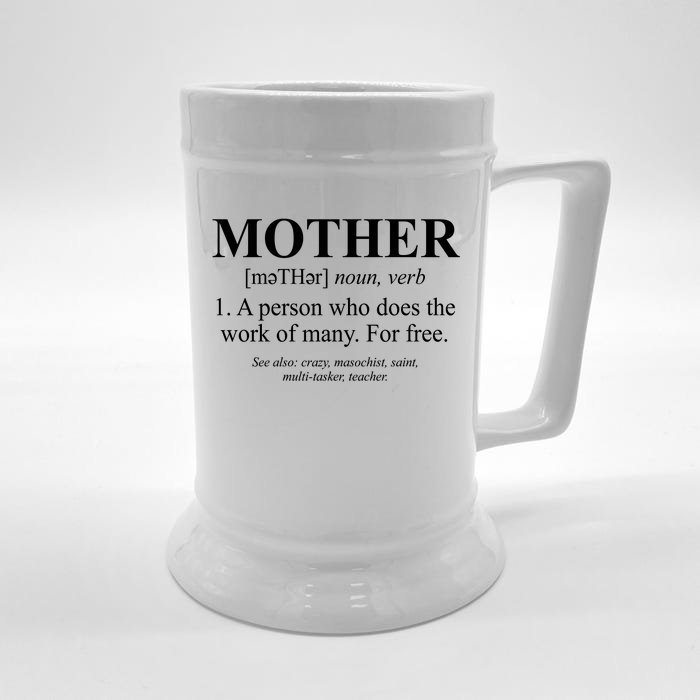 Mother Definition Mother's Day Front & Back Beer Stein