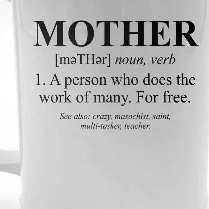 Mother Definition Mother's Day Front & Back Beer Stein